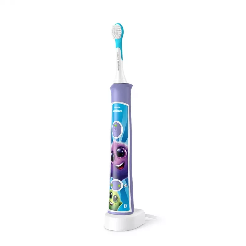 Sonic elektrinis dantų šepetėlis Philips Sonicare For Kids HX6322/12 — įmontuota Li‑Ion baterija, 1 rankena, 2 šepetėlių galvutės, Daily Care režimas