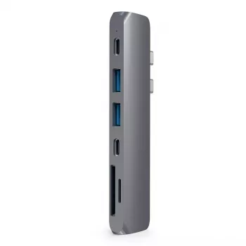 Satechi nešiojamojo kompiuterio dokas / prievadų plėtiklis ST-CMBPM — USB 3.2 Gen 1 Type-C priegloba, HDMI, USB-A, SD/MicroSD, pilka