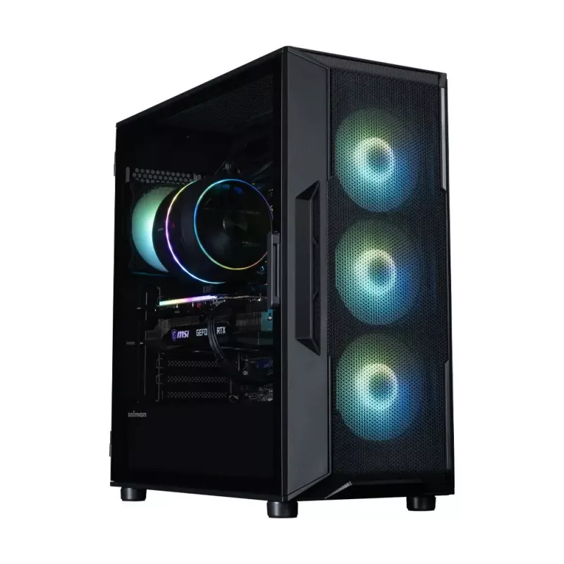ZALMAN PC korpusas i3 NEO V2 Mid Tower, juodas, ARGB ventiliatoriai x4