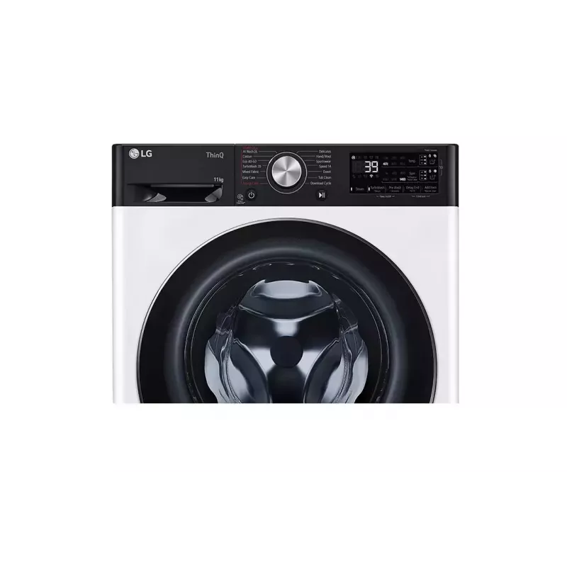 LG F4WR711S3HA skalbimo mašina priekinio įkrovimo 11 kg 1360 RPM juoda, balta