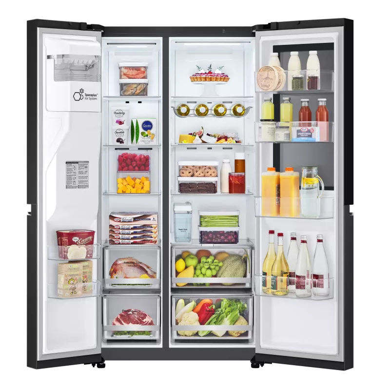 LG InstaView GSGV81EPLL side-by-side šaldytuvas, laisvai pastatomas, 635 L, juodas