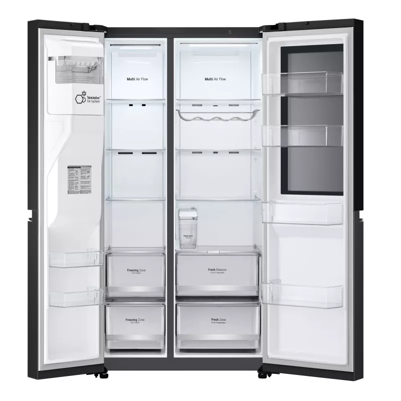 LG InstaView GSGV81EPLL side-by-side šaldytuvas, laisvai pastatomas, 635 L, juodas