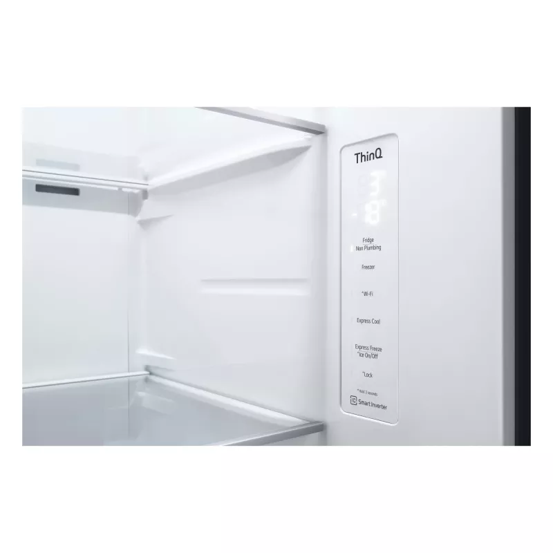 LG InstaView GSGV81EPLL side-by-side šaldytuvas, laisvai pastatomas, 635 L, juodas