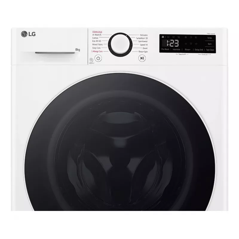 LG F2WR508S0W skalbyklė priekinio pakrovimo 8 kg 1160 aps./min Juoda, Balta