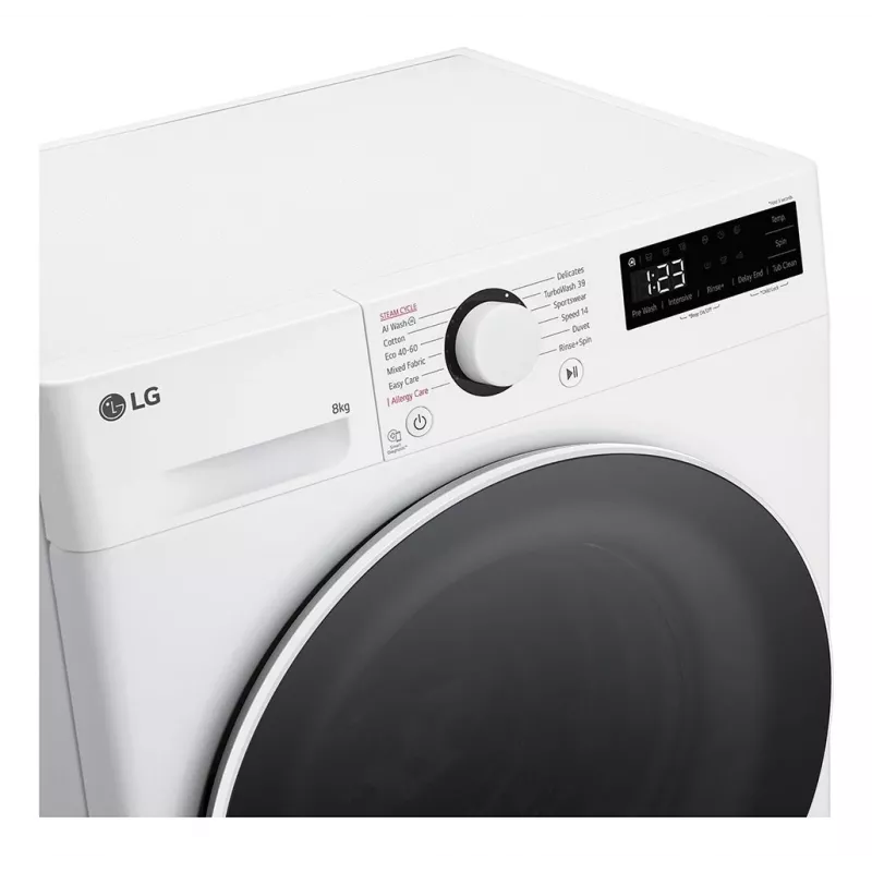 LG F2WR508S0W skalbyklė priekinio pakrovimo 8 kg 1160 aps./min Juoda, Balta