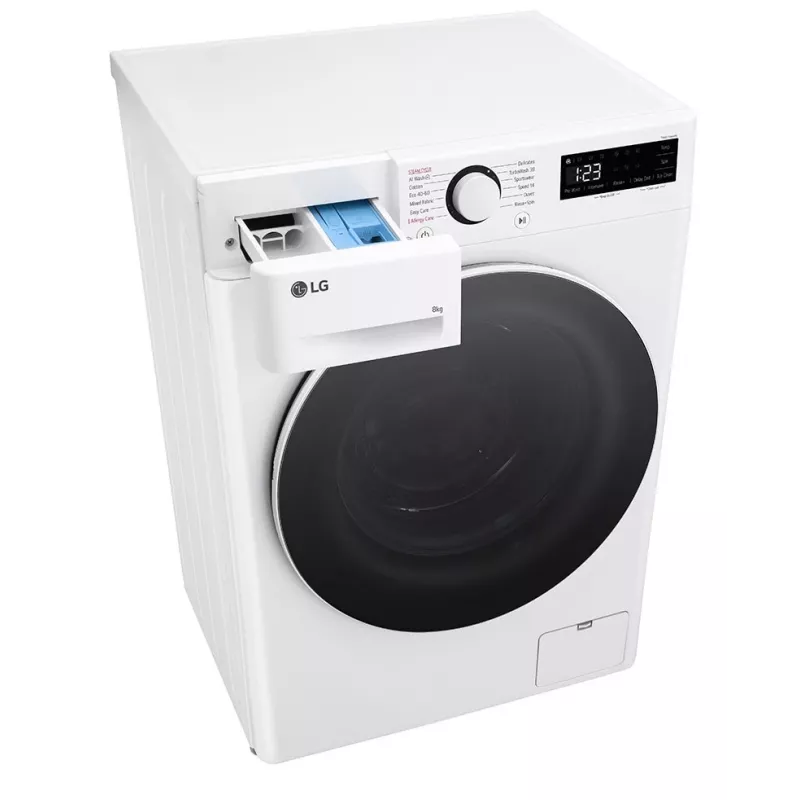 LG F2WR508S0W skalbyklė priekinio pakrovimo 8 kg 1160 aps./min Juoda, Balta