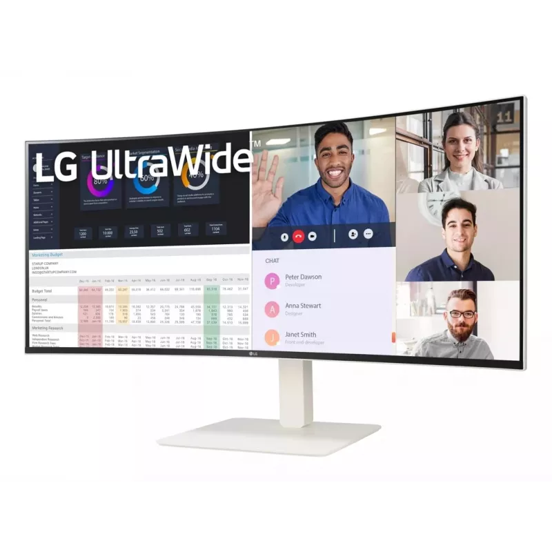 LG 38WR85QC-W kompiuterio monitorius 96,5 cm (38 col.) 3840 x 1600 pikselių UltraWide Quad HD LCD baltas