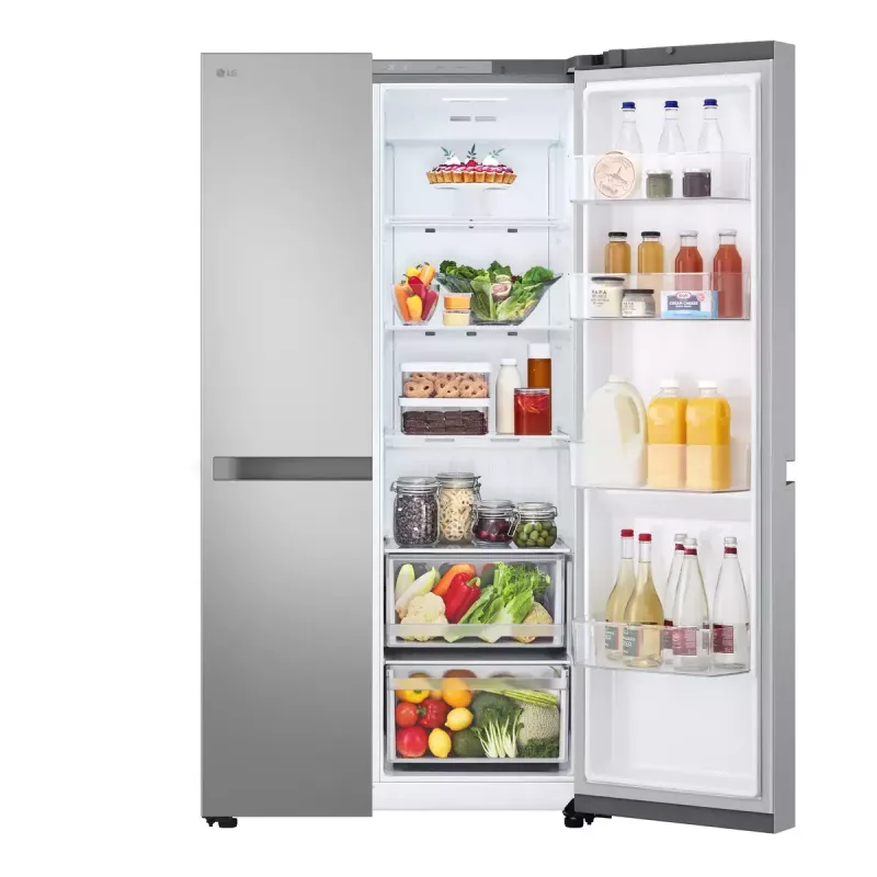 LG NatureFRESH GSBC40PYPE amerikietiško stiliaus šaldytuvas-šaldiklis - Prime Sidabrinė - E klasė