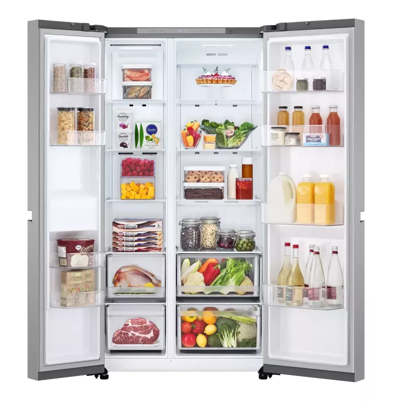 LG NatureFRESH GSBC40PYPE amerikietiško stiliaus šaldytuvas-šaldiklis - Prime Sidabrinė - E klasė