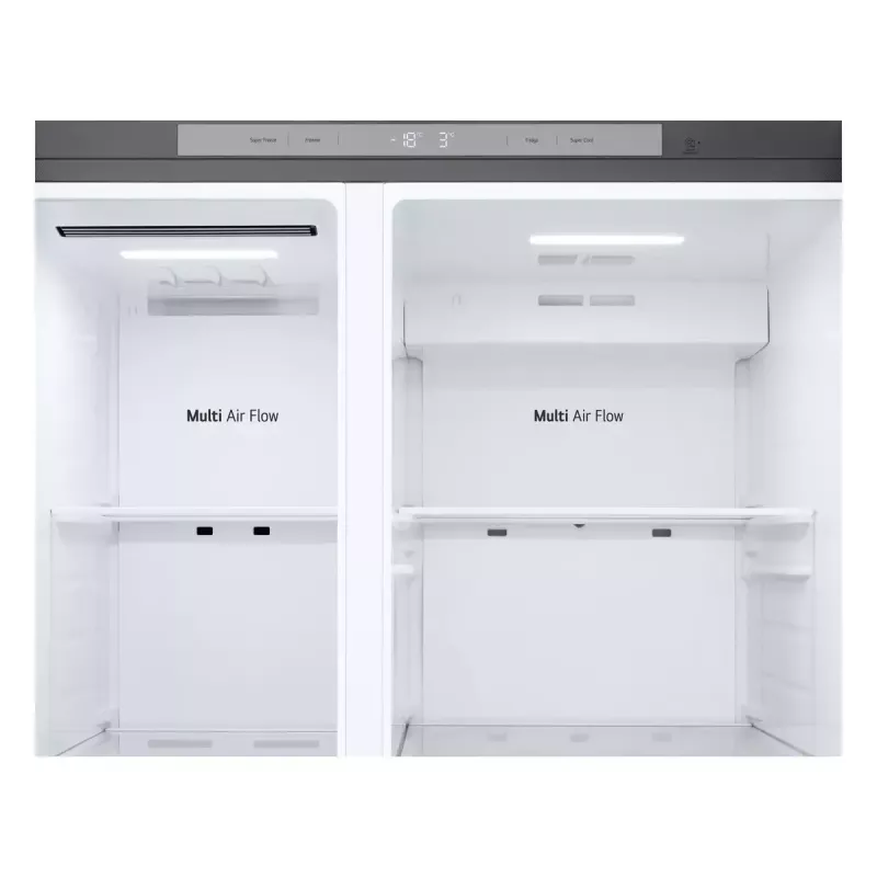 LG NatureFRESH GSBC40PYPE amerikietiško stiliaus šaldytuvas-šaldiklis - Prime Sidabrinė - E klasė
