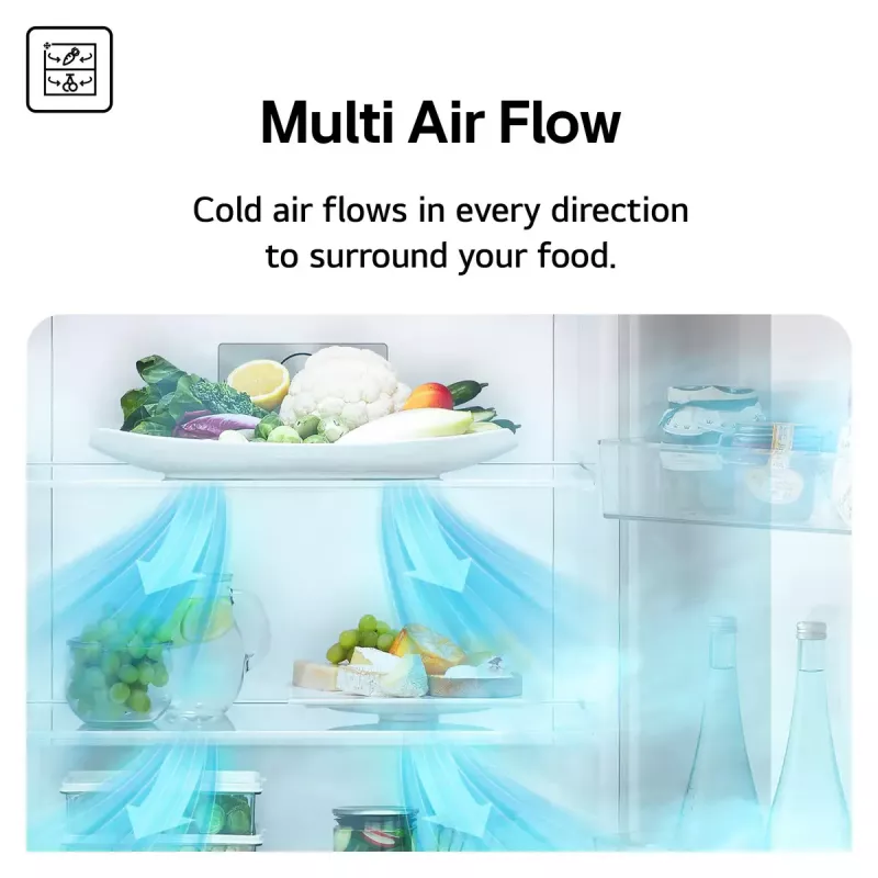 LG NatureFRESH GSBC40PYPE amerikietiško stiliaus šaldytuvas-šaldiklis - Prime Sidabrinė - E klasė
