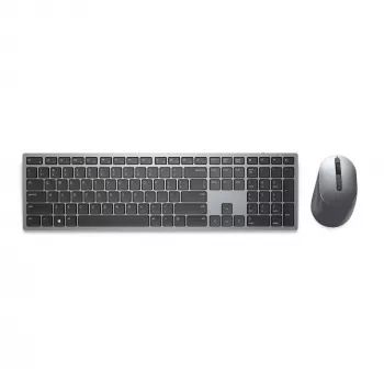 DELL Pro Plus klaviatūra ir pelė - KM7321W - UK (QWERTY), viso dydžio (100 %), belaidė, RF belaidis ryšys + Bluetooth, QWERTY, pilka, titano, pelė pridedama