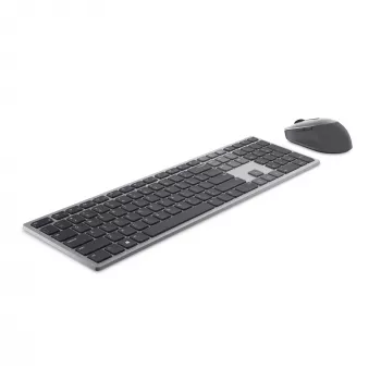 DELL Pro Plus klaviatūra ir pelė - KM7321W - UK (QWERTY), viso dydžio (100 %), belaidė, RF belaidis ryšys + Bluetooth, QWERTY, pilka, titano, pelė pridedama