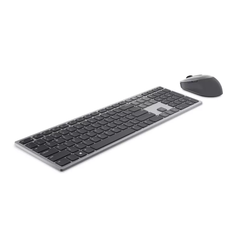DELL Pro Plus klaviatūra ir pelė - KM7321W - UK (QWERTY), viso dydžio (100 %), belaidė, RF belaidis ryšys + Bluetooth, QWERTY, pilka, titano, pelė pridedama