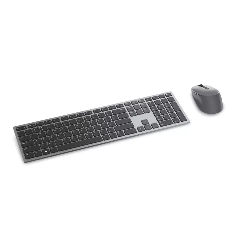 DELL Pro Plus klaviatūra ir pelė - KM7321W - UK (QWERTY), viso dydžio (100 %), belaidė, RF belaidis ryšys + Bluetooth, QWERTY, pilka, titano, pelė pridedama