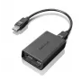 Lenovo DisplayPort į dviejų DisplayPort monitorių kabelį USB A juodas