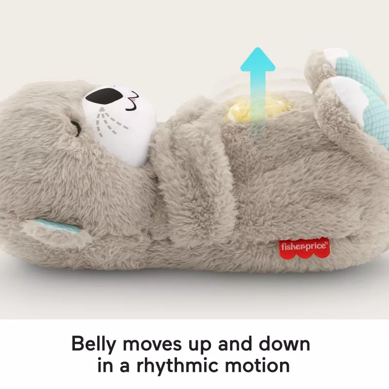 Fisher-Price Soothe 'n Snuggle Otter, pliušinis kūdikio žaislas, garso aparatas su kvėpavimo judesiu