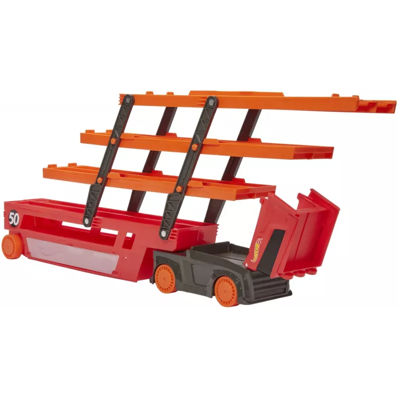 Hot Wheels City Mega Hauler – saugykla iki 50 1:64 mastelio automobilių, amžius nuo 3 metų