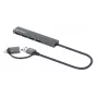 Manhattan USB-C ir USB-A kombinuota dokas / šakotuvas, jungtys (4): USB-A (x4), 5 Gbps (USB 3.2 Gen1 t.p. USB 3.0), maitinamas USB (išorinis maitinimas nereikalingas), kabelis 25cm