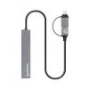 Manhattan USB-C ir USB-A kombinuota dokas / šakotuvas, jungtys (4): USB-A (x4), 5 Gbps (USB 3.2 Gen1 t.p. USB 3.0), maitinamas USB (išorinis maitinimas nereikalingas), kabelis 25cm