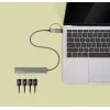 Manhattan USB-C ir USB-A kombinuota dokas / šakotuvas, jungtys (4): USB-A (x4), 5 Gbps (USB 3.2 Gen1 t.p. USB 3.0), maitinamas USB (išorinis maitinimas nereikalingas), kabelis 25cm