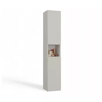 Vonios spintelė su stulpeliais Top E Shop NEL, laisvai pastatoma, 2 durys, kašmyro spalvos laminatas, 1740×310×300 mm, 5 lentynos