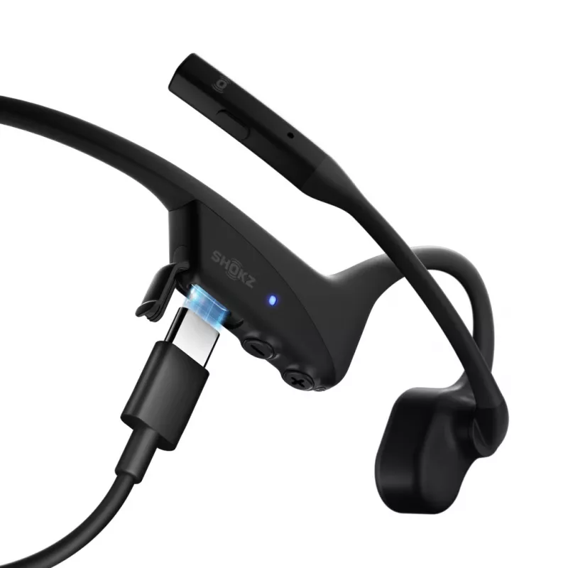 SHOKZ OpenComm2 2025 Upgrade belaidės Bluetooth ausinės su kaulų laidumo technologija vaizdo konferencijoms, USB-C įkrovimo prievadas | 16 val. pokalbių laikas, 29 m belaidis veikimo nuotolis, 1 val. įkrovimo laikas | Įskaitant triukšmą slopinančią mikrofoną su lankstoma svirtimi, juodos spalvos