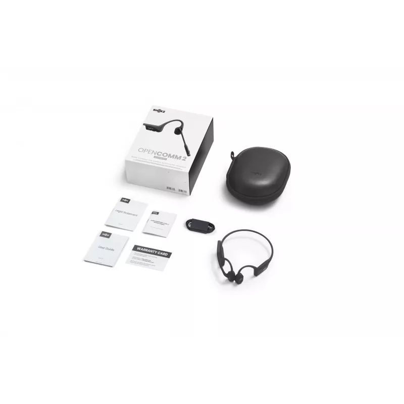 SHOKZ OpenComm2 2025 Upgrade belaidės Bluetooth ausinės su kaulų laidumo technologija vaizdo konferencijoms, USB-C įkrovimo prievadas | 16 val. pokalbių laikas, 29 m belaidis veikimo nuotolis, 1 val. įkrovimo laikas | Įskaitant triukšmą slopinančią mikrofoną su lankstoma svirtimi, juodos spalvos