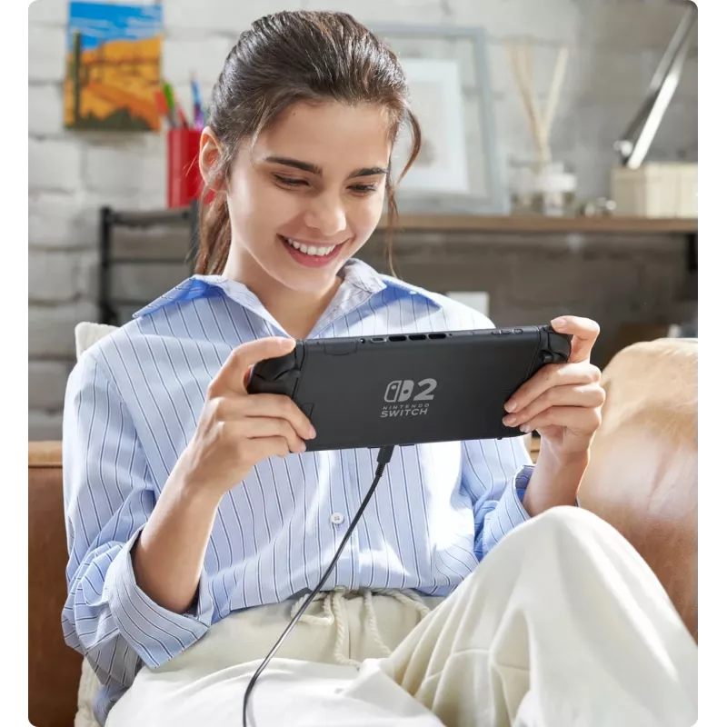 Žaidimų konsolė NINTENDO Switch 2, juoda – 7,9 col. LCD 1920×1080, 120 Hz, 256 GB, 5220 mAh baterija, Wi‑Fi 6, Bluetooth, HDR10