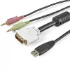 StarTech.com 1,8 m 4-in-1 USB DVI KVM laidas su garsu ir mikrofonu