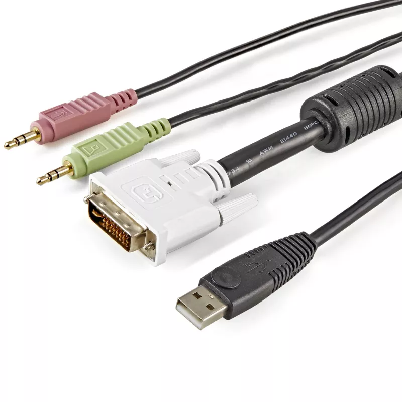StarTech.com 1,8 m 4-in-1 USB DVI KVM laidas su garsu ir mikrofonu