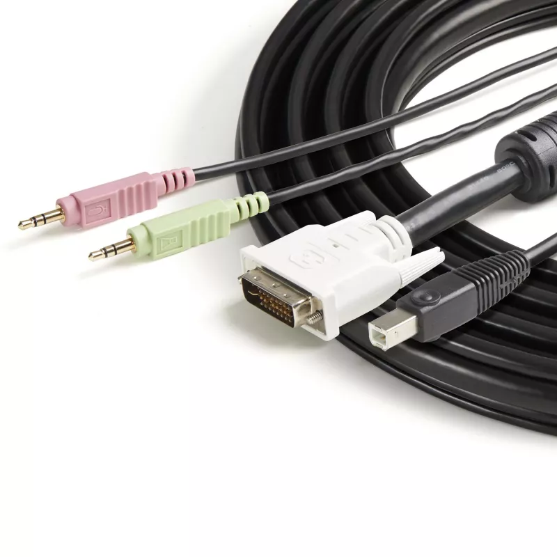 StarTech.com 1,8 m 4-in-1 USB DVI KVM laidas su garsu ir mikrofonu