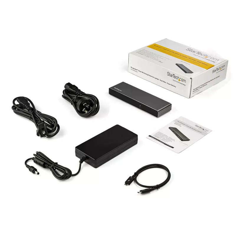 StarTech.com Thunderbolt 3 Dock - Dual 4K 60Hz Monitor TB3 Laptop Docking Station su DisplayPort, HDMI & 1080p VGA - 85W Power Delivery & Charging - 2x USB-A, Ethernet - Mac & Windows