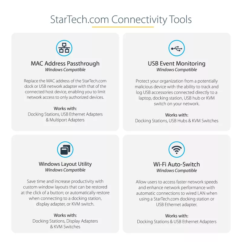 StarTech.com Thunderbolt 3 Dock - Dual 4K 60Hz Monitor TB3 Laptop Docking Station su DisplayPort, HDMI & 1080p VGA - 85W Power Delivery & Charging - 2x USB-A, Ethernet - Mac & Windows