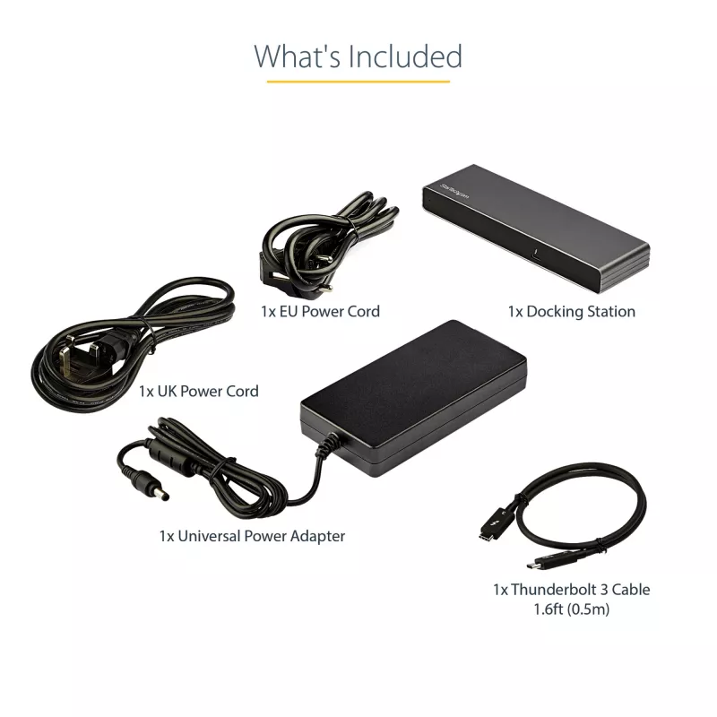 StarTech.com Thunderbolt 3 Dock - Dual 4K 60Hz Monitor TB3 Laptop Docking Station su DisplayPort, HDMI & 1080p VGA - 85W Power Delivery & Charging - 2x USB-A, Ethernet - Mac & Windows