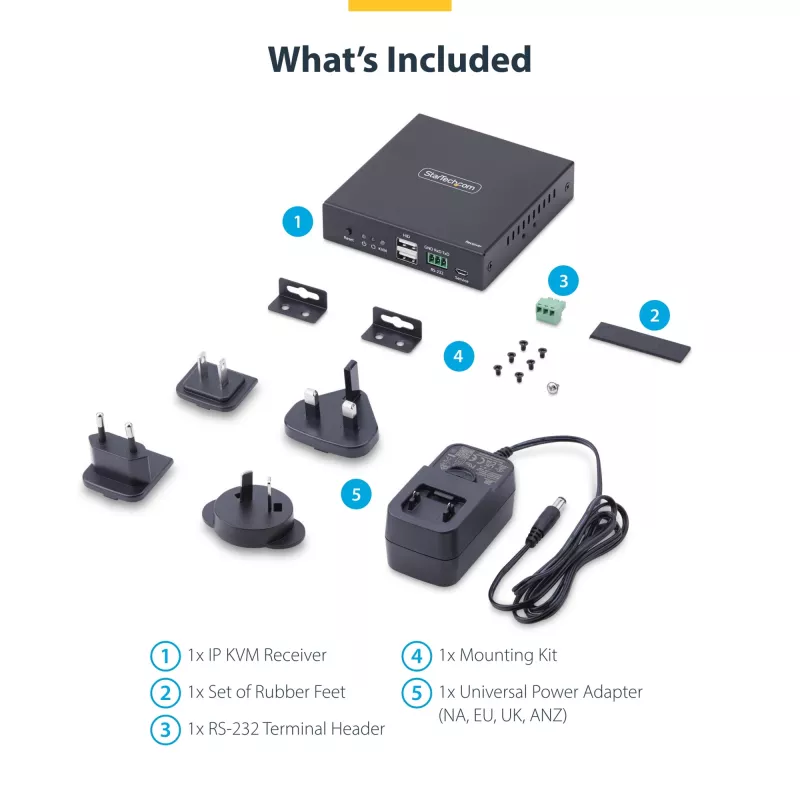 StarTech.com HDMI KVM imtuvas per IP tinklą IH2006 serijos gaminiams, 4K 60Hz, nereikalaujantis tvarkyklių, AVoIP, komplekte tvirtinimo rinkinys, tik imtuvas