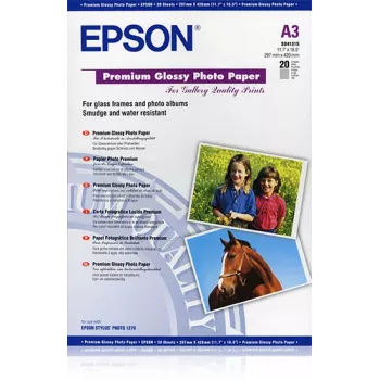 Epson Premium Glossy Photo Paper, DIN A3, 255g/m², 20 lapų