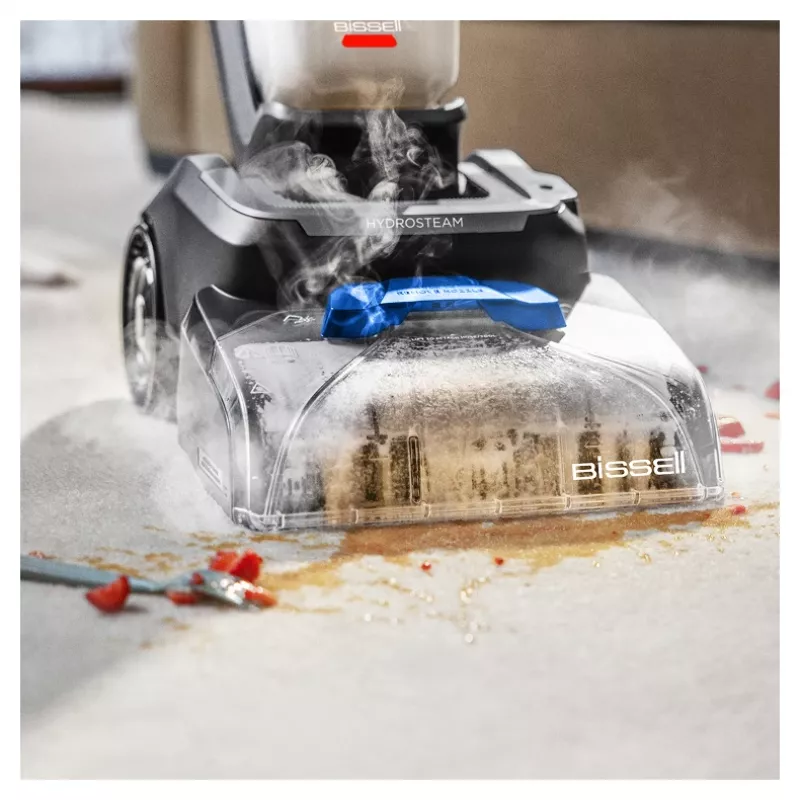 Bissell PowerWash HydroSteam kilimų valymo mašina, stumdoma, giliam valymui, juoda, mėlyna, titano spalvos