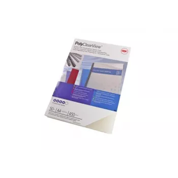 GBC Binding Cover Poly Clear View A4 450 Micron Frosted, A4, Polivinilchloridas (PVC), Skaidrus, Matinis, 0,45 mm, 50 vnt.