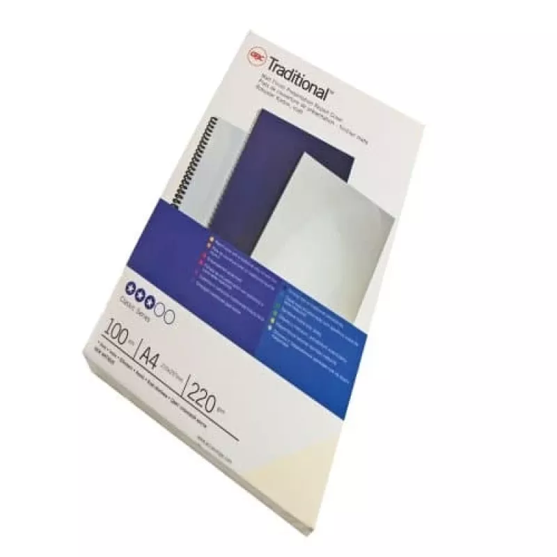 GBC Binding Cover A4 Plain 250 gsm, A4, kartonas, balta, matinė, 100 lapų, 2,2 kg