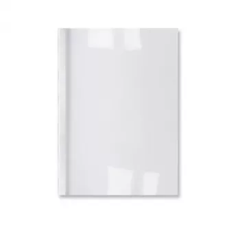 GBC LeatherGrain termiškai įrišami viršeliai 1,5 mm, balti (100 vnt.), A4, PVC, permatomi, balti, matiniai, 15 lapų, 1,5 mm