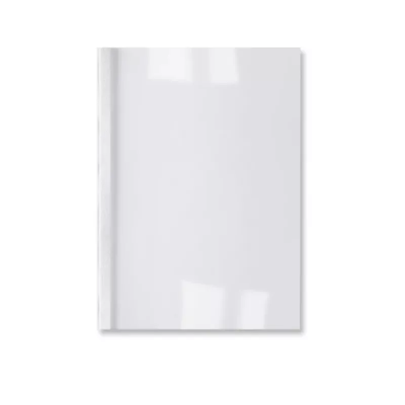 GBC LeatherGrain termiškai įrišami viršeliai 1,5 mm, balti (100 vnt.), A4, PVC, permatomi, balti, matiniai, 15 lapų, 1,5 mm