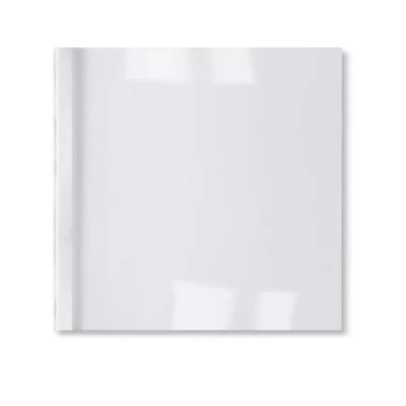 GBC LeatherGrain termiškai įrišami viršeliai 1,5 mm, balti (100 vnt.), A4, PVC, permatomi, balti, matiniai, 15 lapų, 1,5 mm