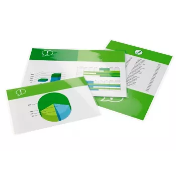 GBC laminavimo plėvelė A4 250 mikronų, blizgi, permatoma, A2, 303 mm, 216 mm, 100 vnt.