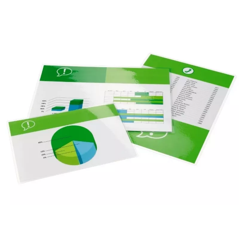 GBC laminavimo plėvelė A4 250 mikronų, blizgi, permatoma, A2, 303 mm, 216 mm, 100 vnt.