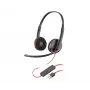 HP Poly Poly Juodawire 3220 Stereo USB-A ausinės (masinis pakavimas), laidinės, biurui / skambučių centrui, 20–20000 Hz, 87 g, galvos juostos tipo, juodos