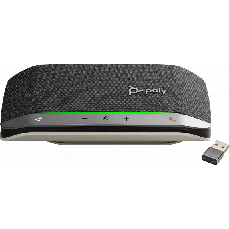 HP Poly Sync 20+ USB-A garsiakalbio telefonas, Mobilusis telefonas / PC, Sidabrinė, 55 dB, 0,715 m, Mygtukai, Jutiklinis, IP64