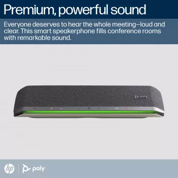 HP Poly Sync 60 Microsoft Teams sertifikuota konferencinė garsiakalbė, Sidabrinė, RoHS, Federalinių ryšių komisija (FCC), CE, 37 mm, 116 mm, 394 mm, 1 kg