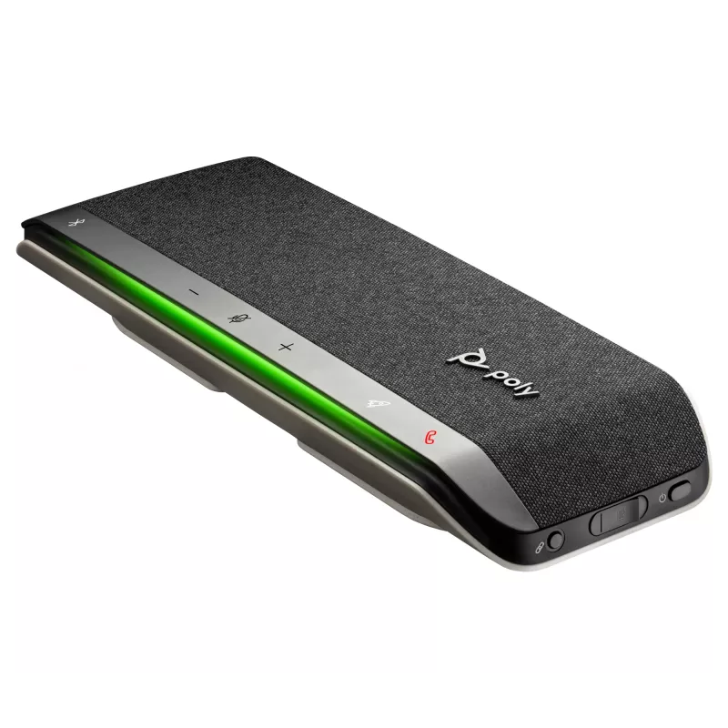 HP Poly Sync 40 USB-A USB-C garsiakalbis, sidabrinis, Windows 10, Windows 11, MacOS, 30 val., RoHS, Federal Communications Commission (FCC), CE, 38 mm