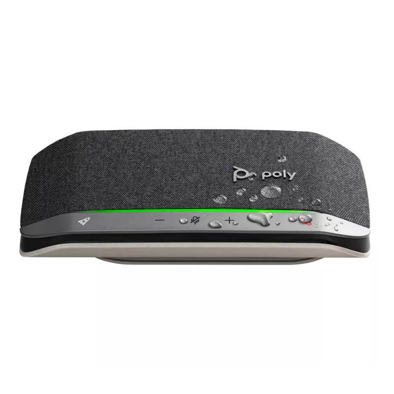 HP Poly Sync 20 USB-A garsiakalbio telefonas, asmeniniam kompiuteriui, sidabrinis, 0,715 m, IP64, Windows 10, Windows 11, MacOS